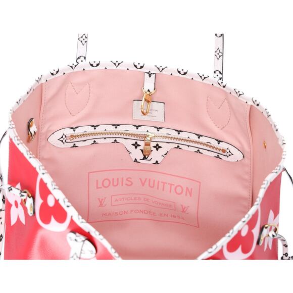 Louis Vuitton Neverfull MM Giant Monogram Tote Bag M44567 Rouge Pink - Picture 6 of 9